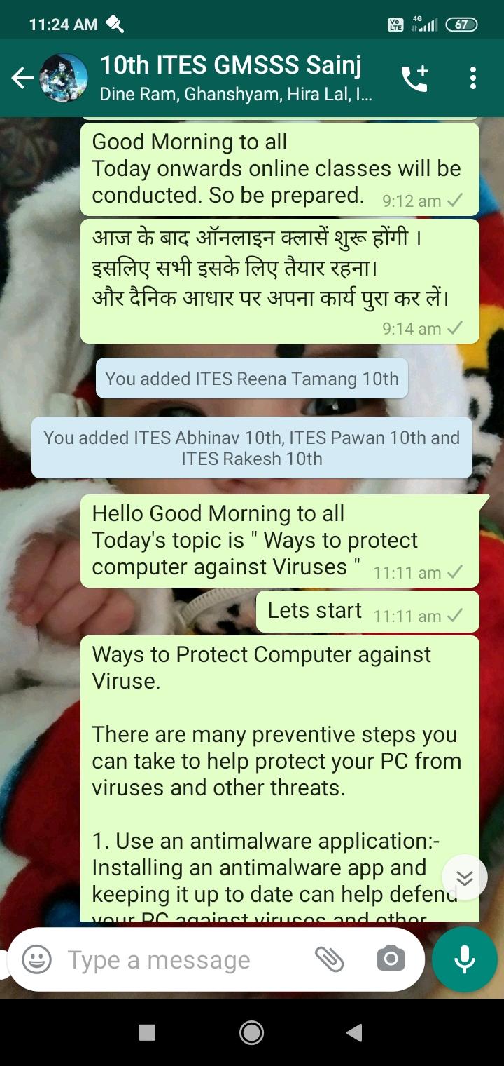 Protecting Computer against Viruses. 