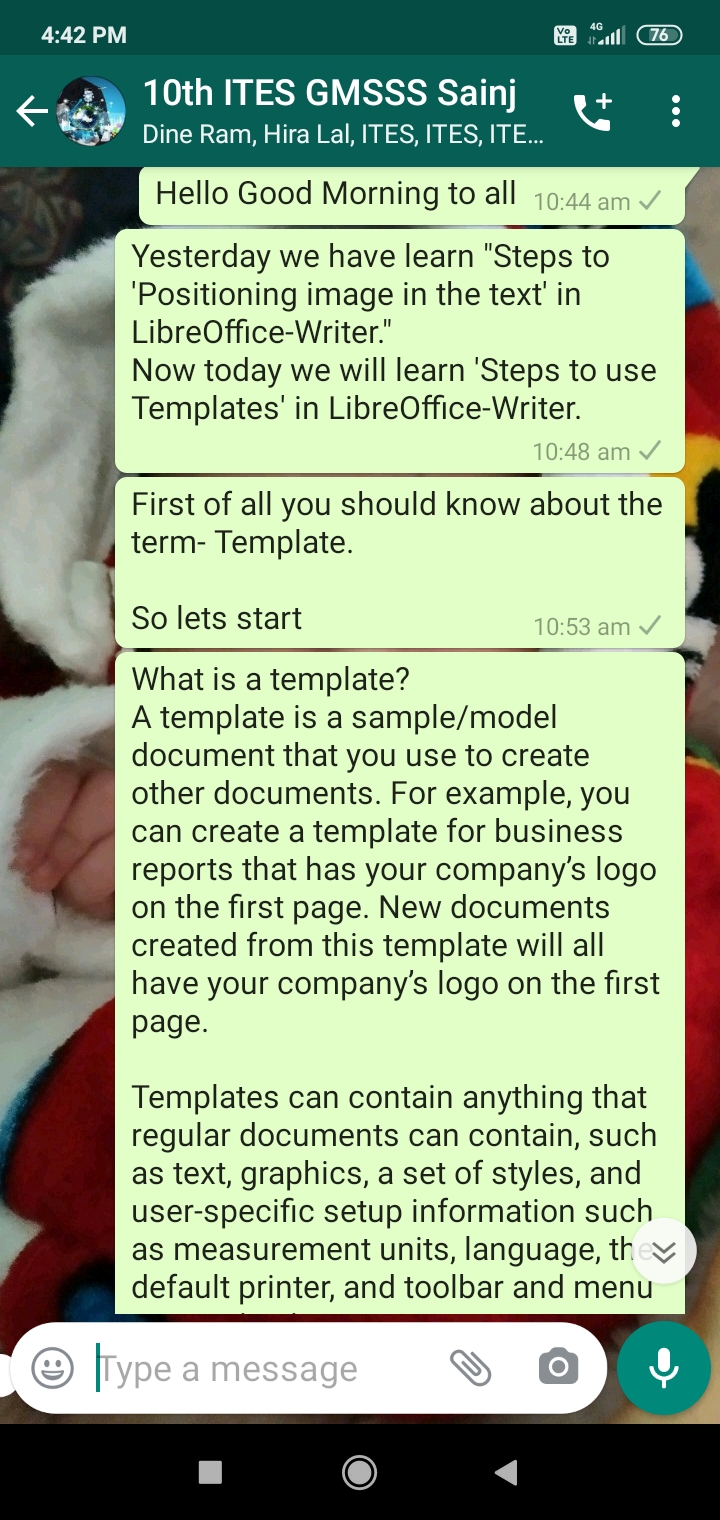 Steps to Use Templates to create a new document.