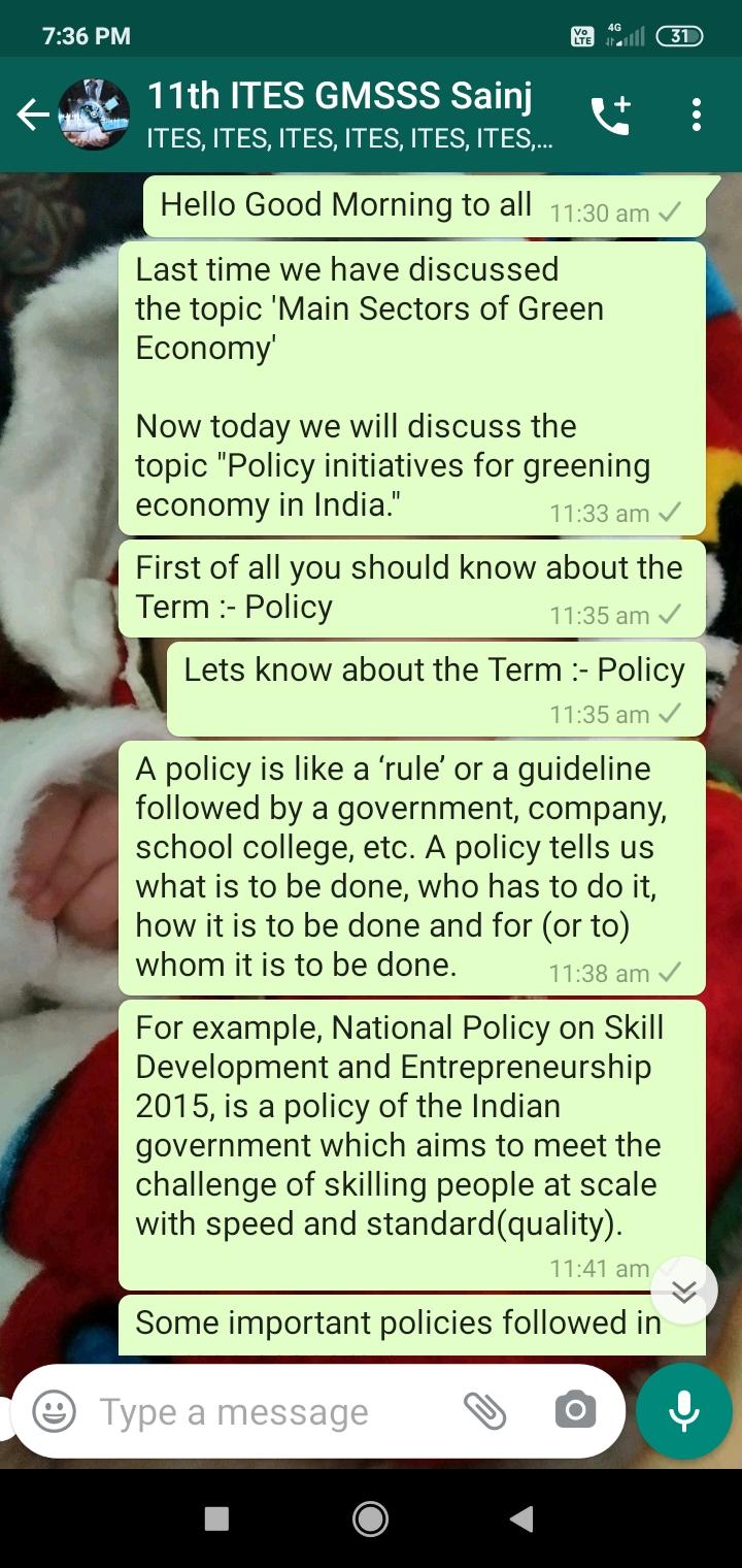 Policy initiatives for greening economy in India.